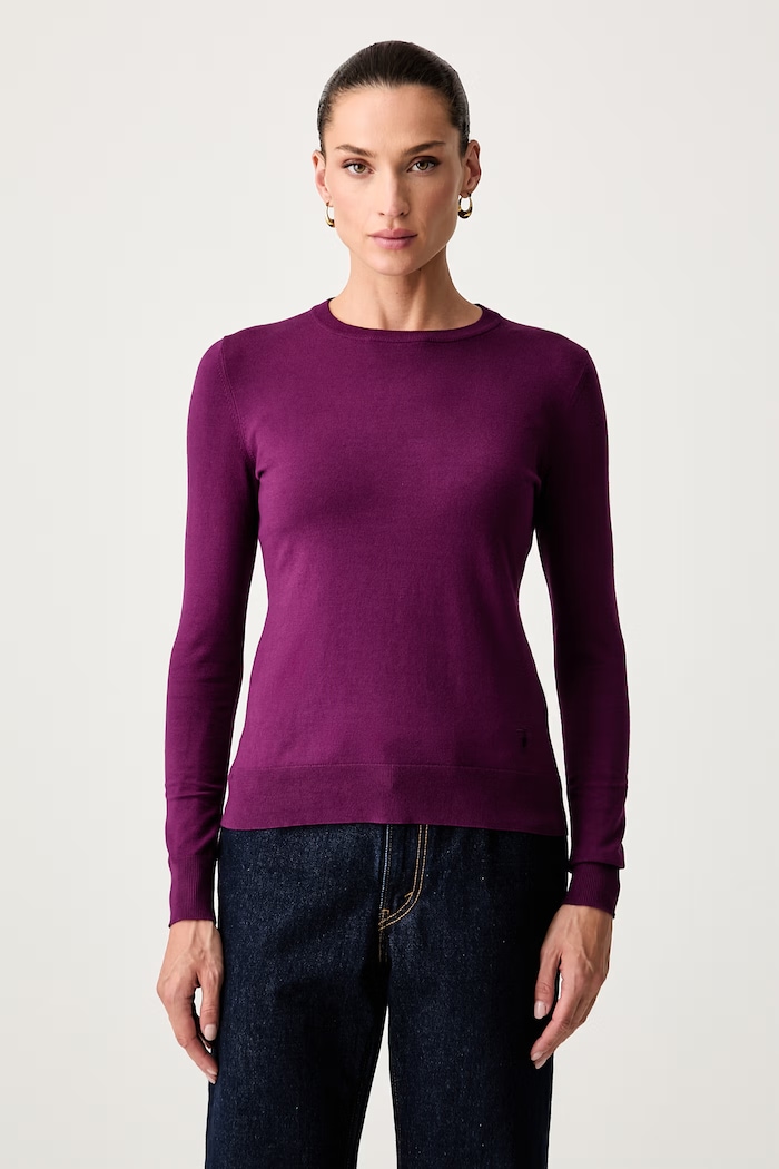 Trussardi sweter damski z wiskozą fioletowy M7356001241N