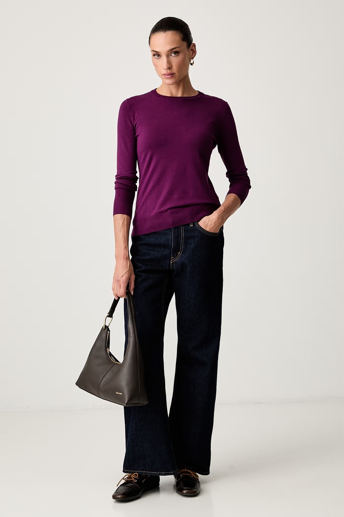 Trussardi sweter damski z wiskozą M7356001241N fioletowy AW26