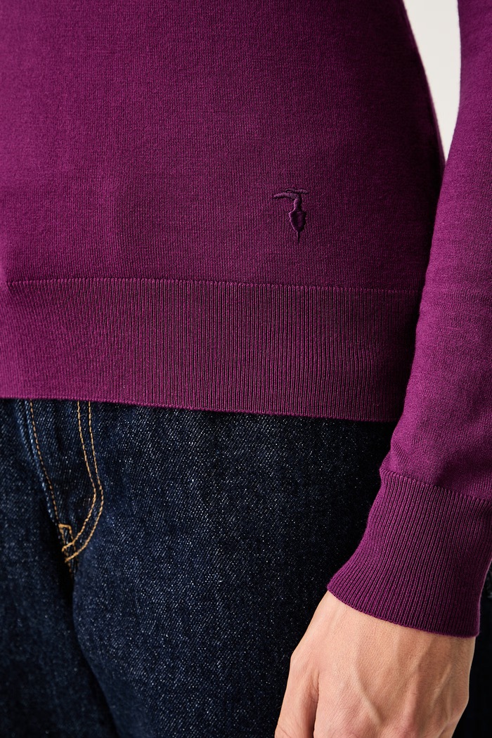 Trussardi sweter damski z wiskozą M7356001241N fioletowy