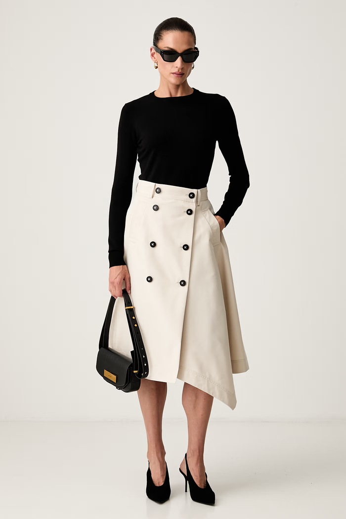 Trussardi sweter damski z wiskozą M7356001241N czarny AW26