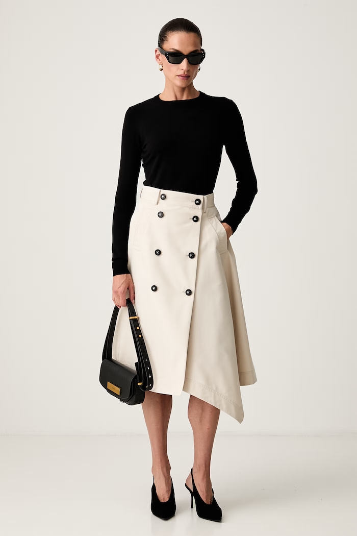 Trussardi sweter damski z wiskozą M7356001241N czarny AW26