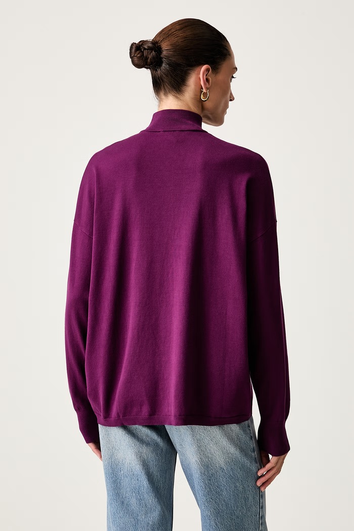 Odzież Trussardi sweter damski z wiskozą M7336001123N fioletowy