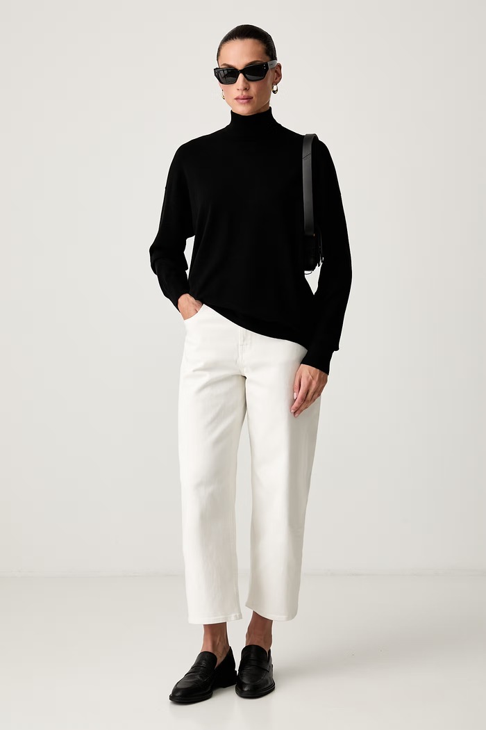 Trussardi sweter damski z wiskozą M7336001123N czarny AW26