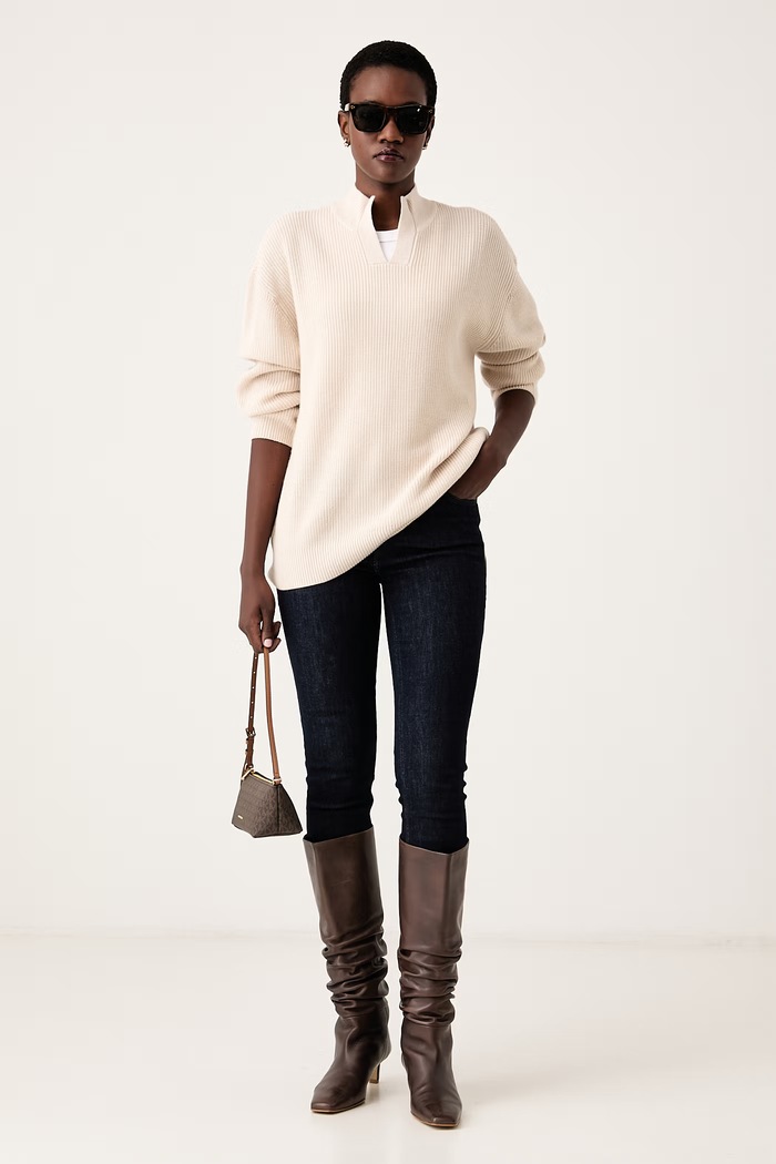 Trussardi Sweter damski z wełną M0186001265N beżowy AW26