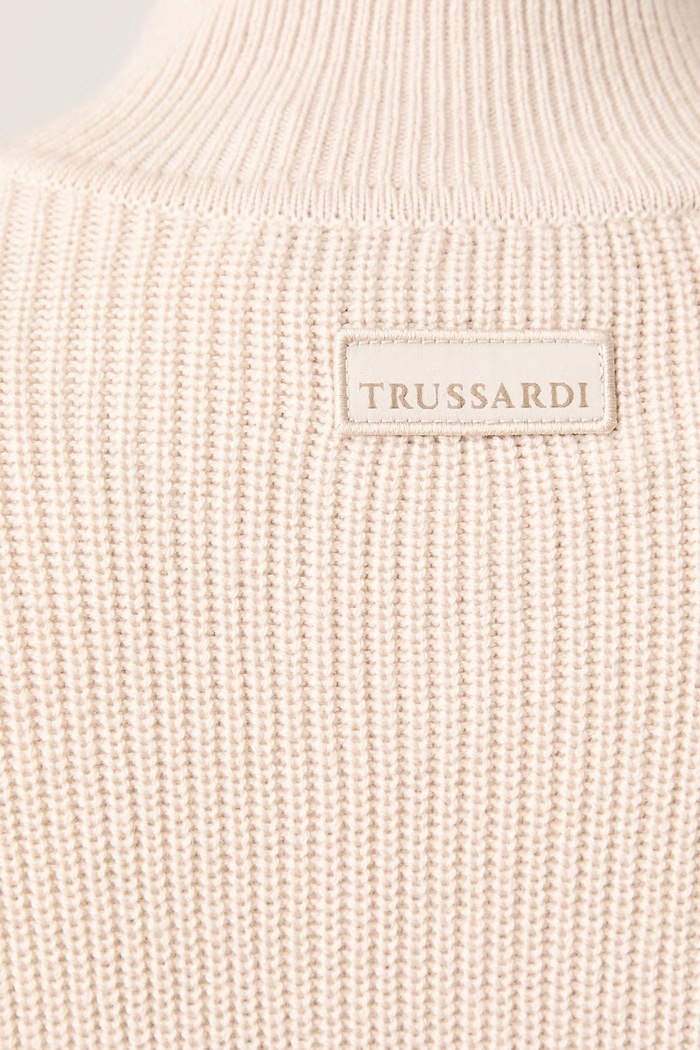 Sweter damski z wełną Trussardi beżowy M0186001265N