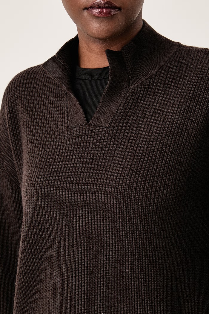 Sweter damski z wełną Trussardi M0186001265N brązowy
