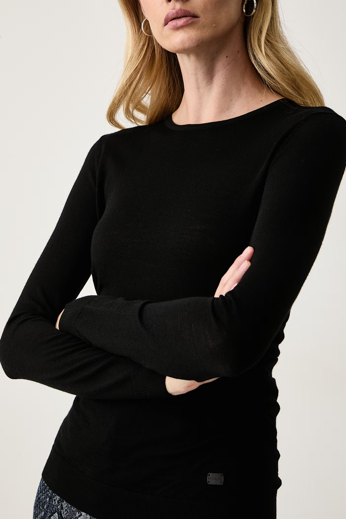 Sweter damski wełniany Trussardi M0196001266N czarny