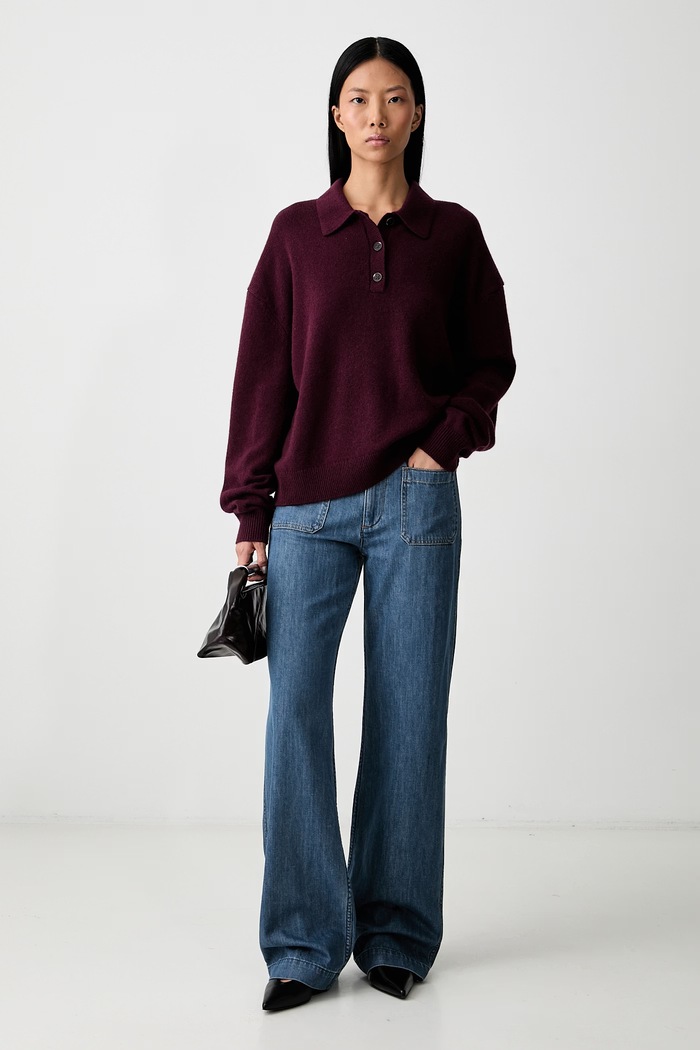 Anine Bing LEE sweater cashmere Women's A.09.12289.BGN28 maroon AW26