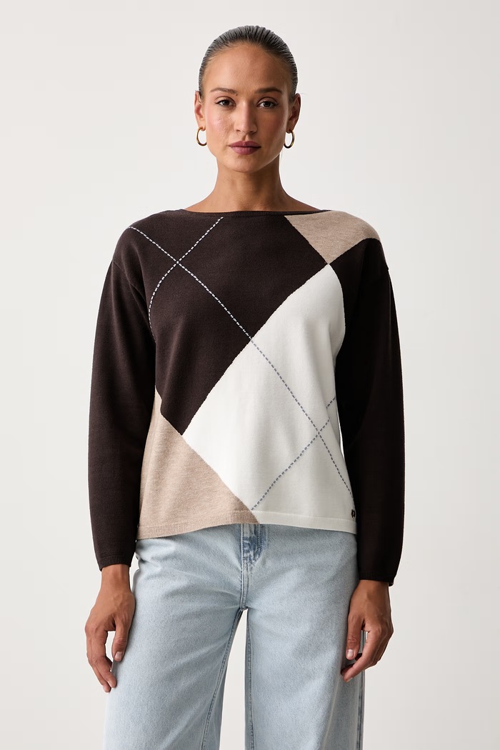 Joseph Ribkoff sweter damski z wiskozą brązowy 263948