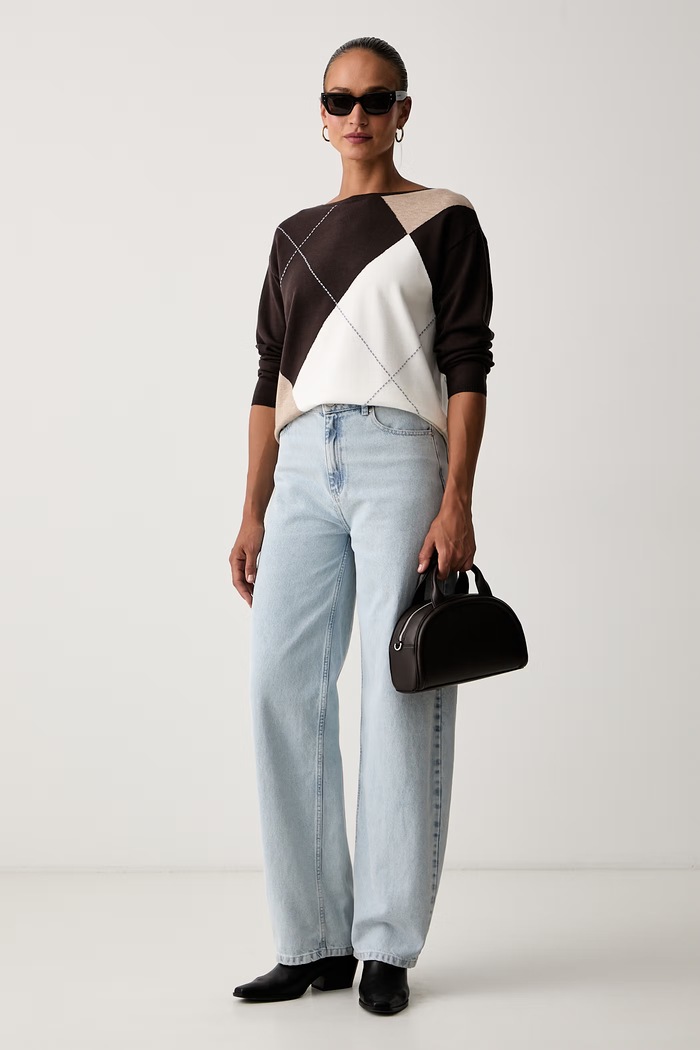 Joseph Ribkoff sweter damski z wiskozą 263948 brązowy AW26