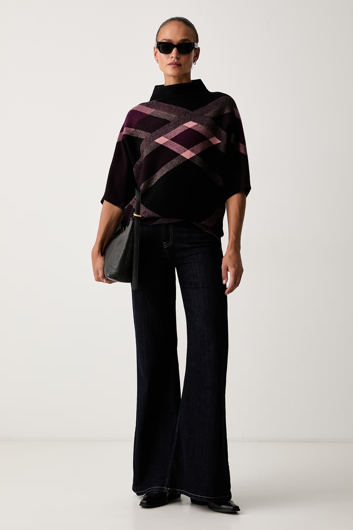 Joseph Ribkoff sweter damski z wiskozą 263947 bordowy AW26