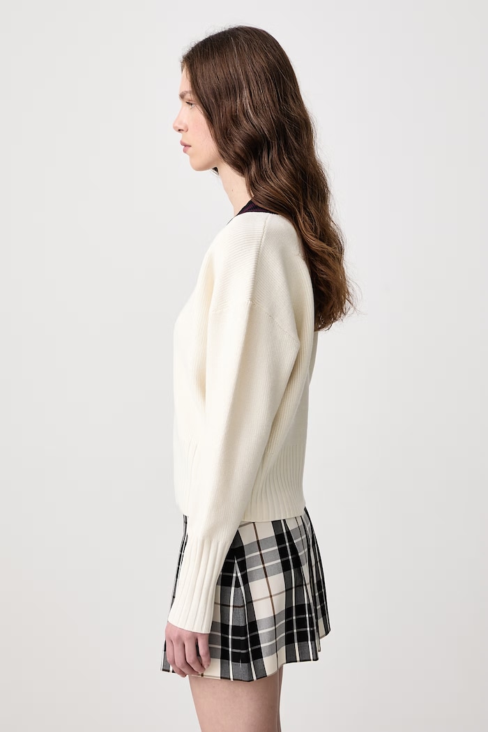 Sweter damski z dodatkiem wełny Fred Perry K3123.560 beżowy