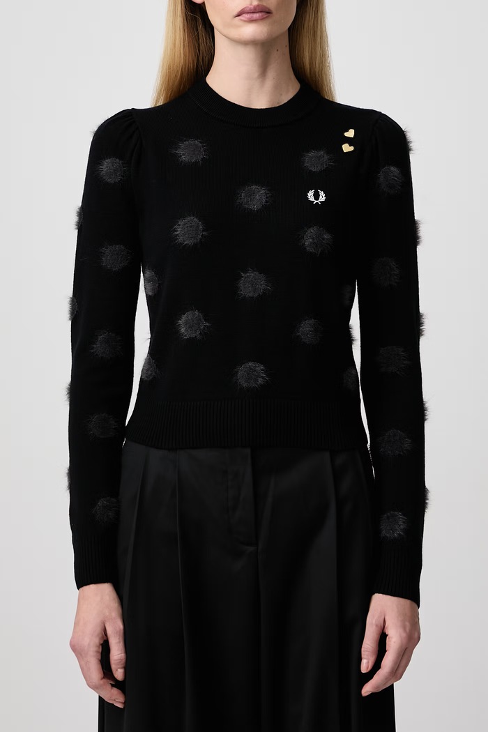 Sweter damski z wełną Fred Perry czarny SK3101.102
