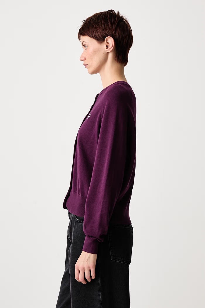 Kardigan damski bawełniany Fred Perry K3141.37C fioletowy
