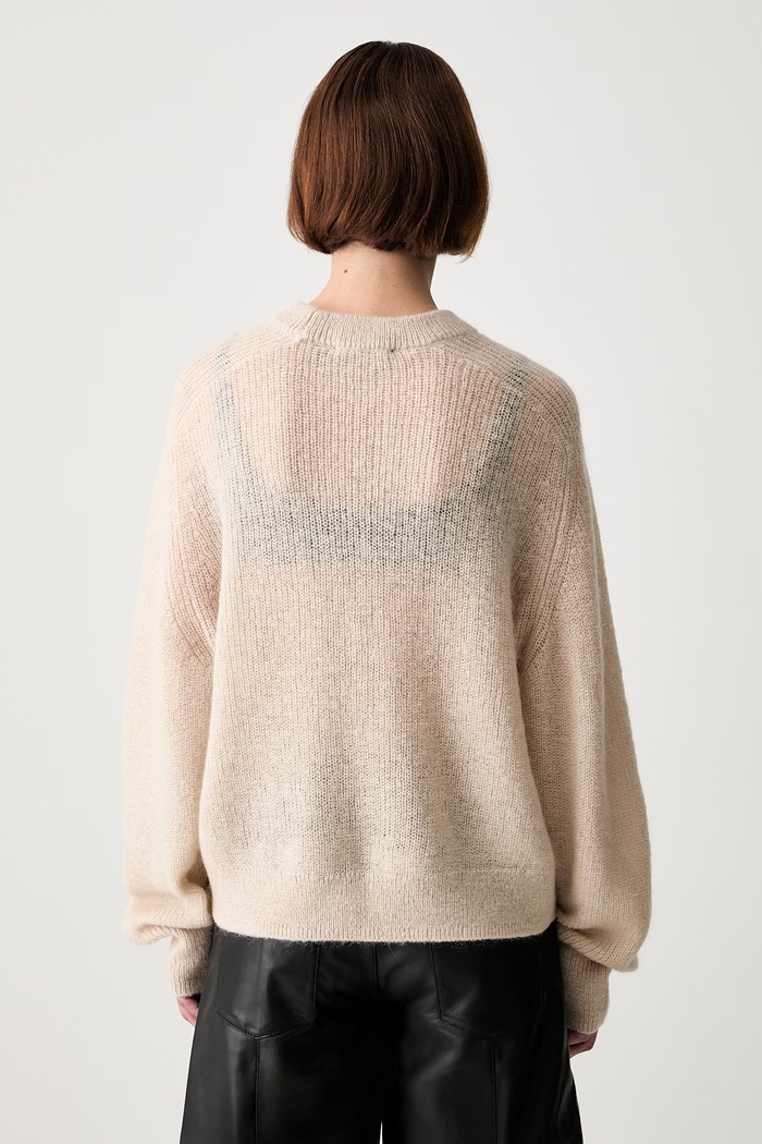 Odzież Rotate LIGHT KNIT LOGO sweter z wełną damski 1161911676 beżowy