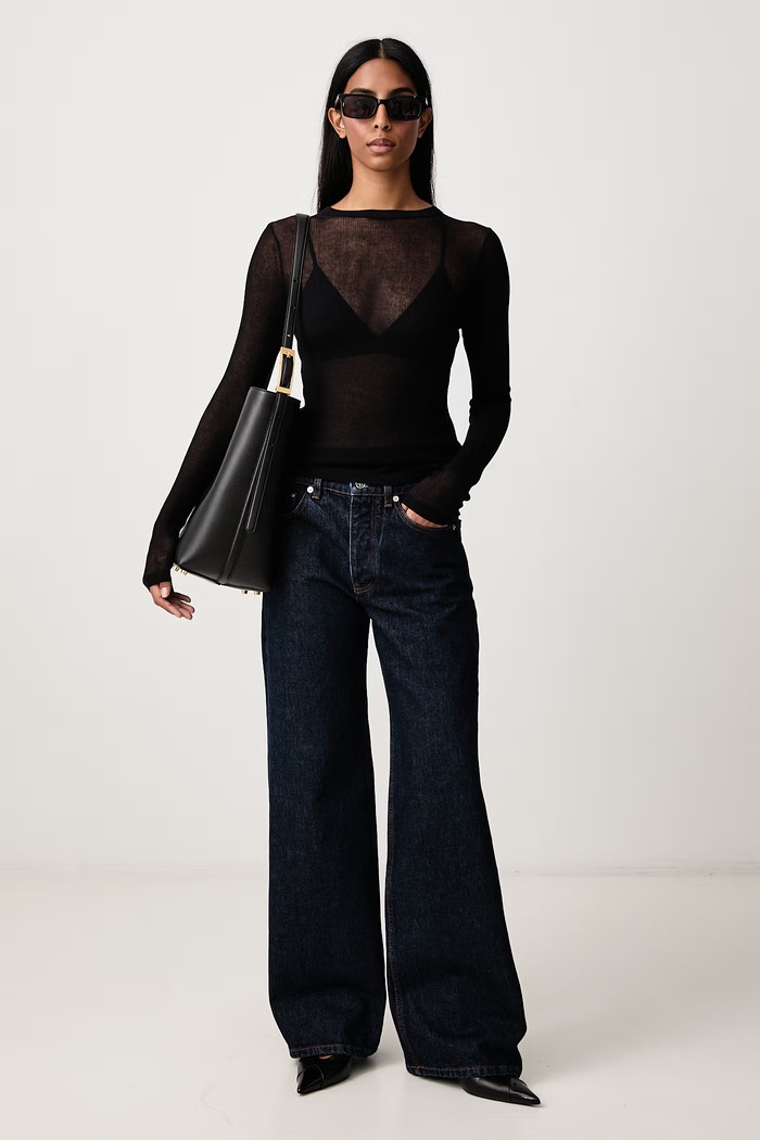 Anine Bing Tiana sweter z bawełną damski A.09.12741 czarny AW26