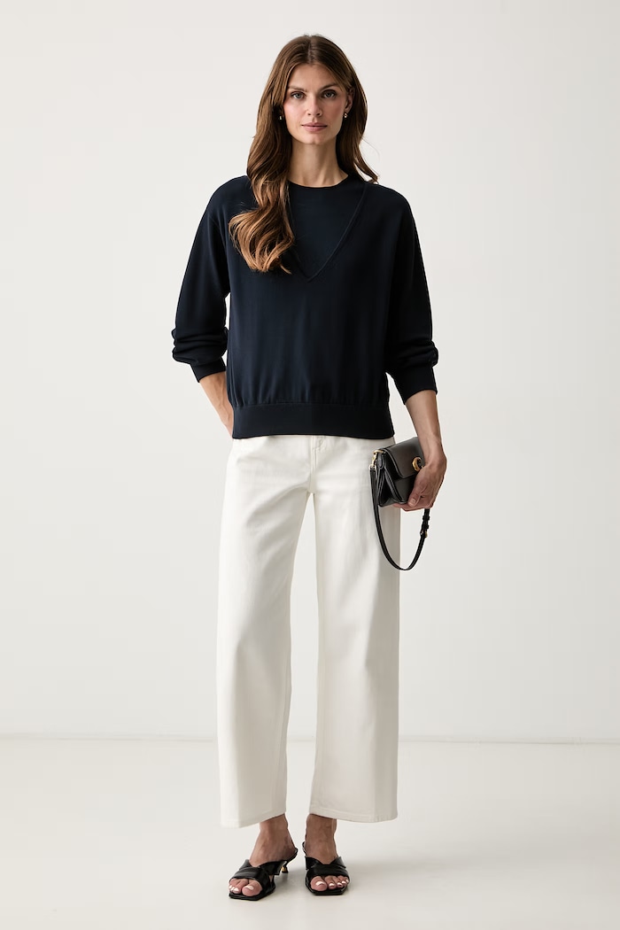 MM by Max Mara Sveter dámsky s viskózou MMLOTTONE 2626386017600 tmavomodrá AW26
