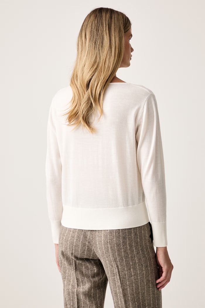 Odzież MM by Max Mara sweter damski wełniany MMLBUTTERFLY 2626366017600 beżowy
