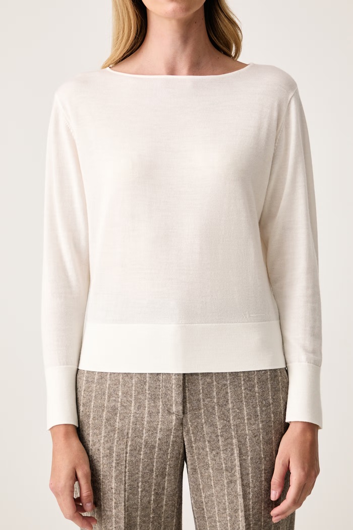 MM by Max Mara sweter damski wełniany MMLBUTTERFLY beżowy 2626366017600