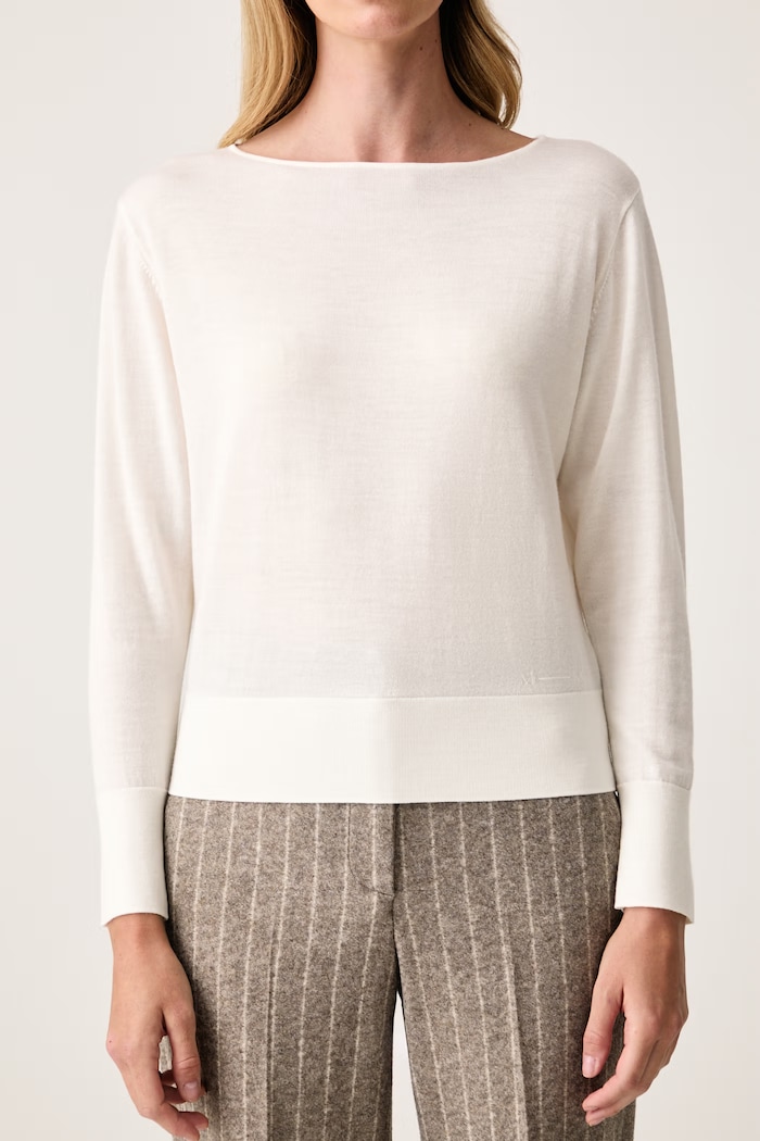 MM by Max Mara пуловер дамски от вълна MMLBUTTERFLY бежов 2626366017600