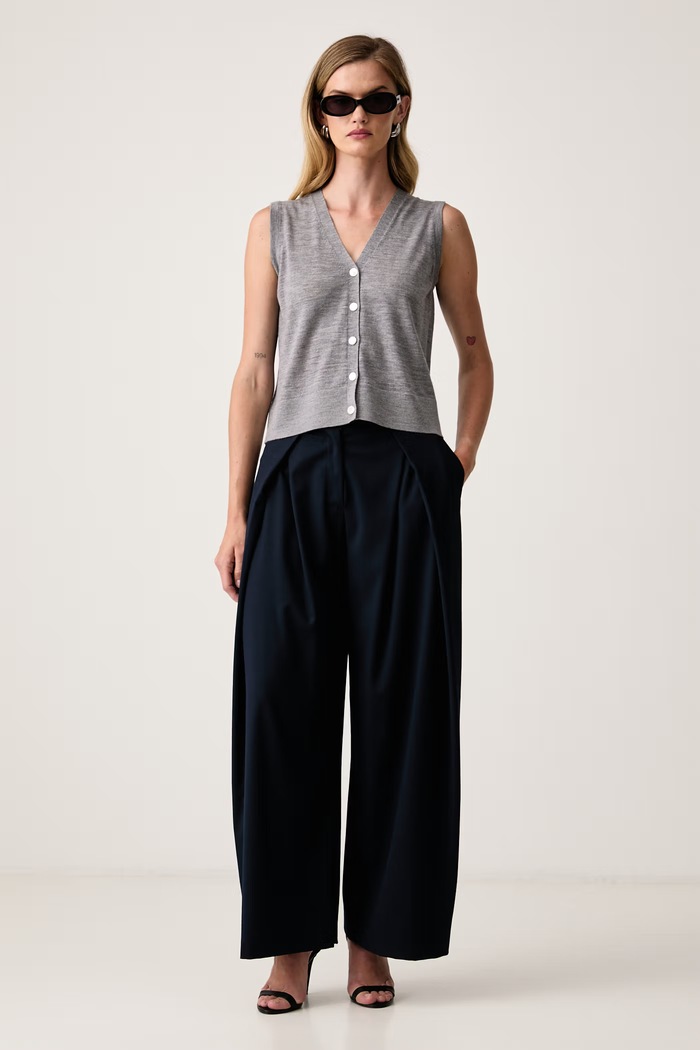 MM by Max Mara kamizelka damska wełniana MMLALBATA 2626356017600 szary AW26