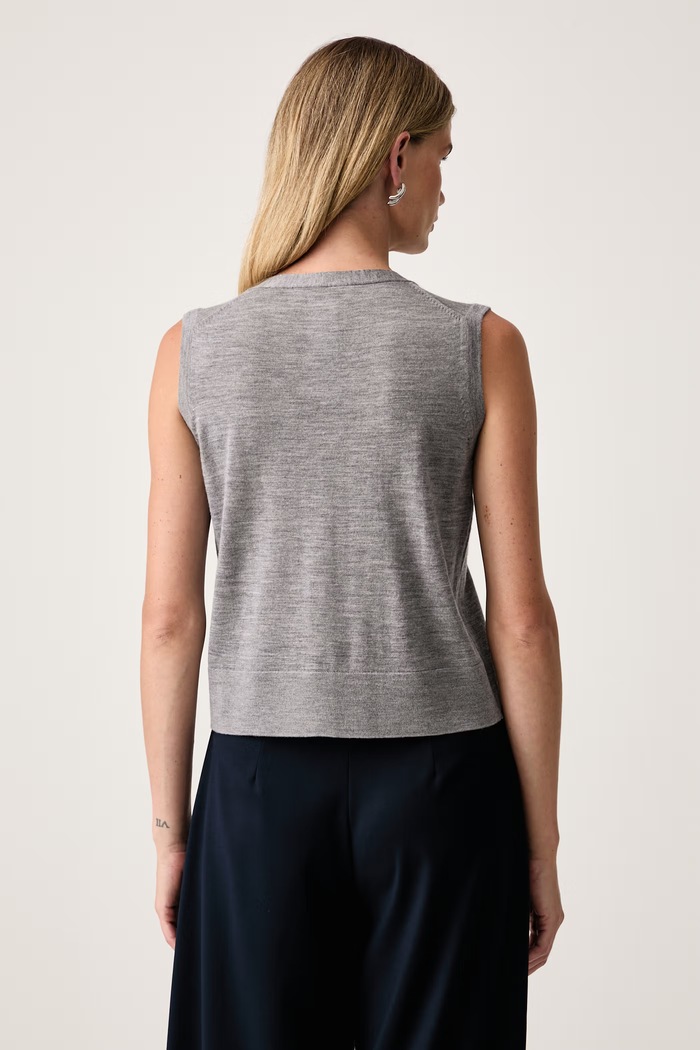 Odzież MM by Max Mara kamizelka damska wełniana MMLALBATA 2626356017600 szary
