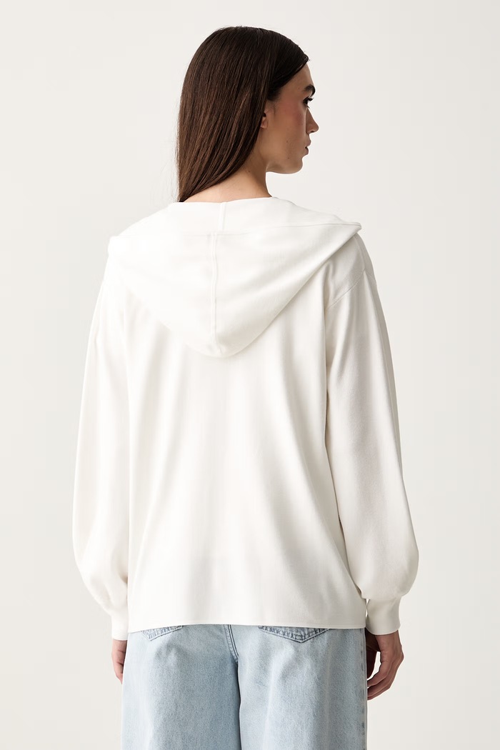 Odzież MM by Max Mara sweter rozpinany damski z wiskozą MMLGINNASTA 2626346047600 biały