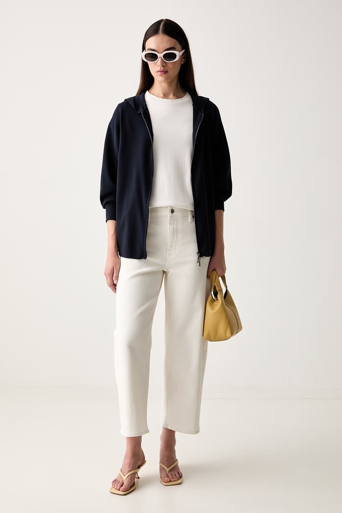 MM by Max Mara sweter rozpinany damski z wiskozą MMLGINNASTA 2626346047600 granatowy AW26