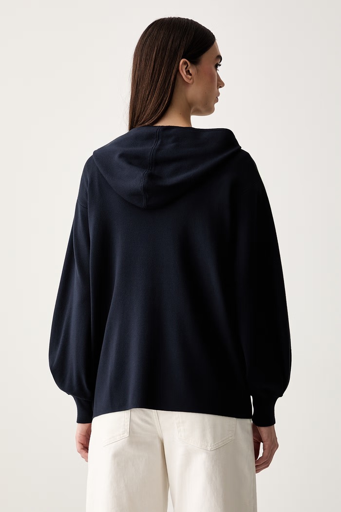 Odzież MM by Max Mara sweter rozpinany damski z wiskozą MMLGINNASTA 2626346047600 granatowy