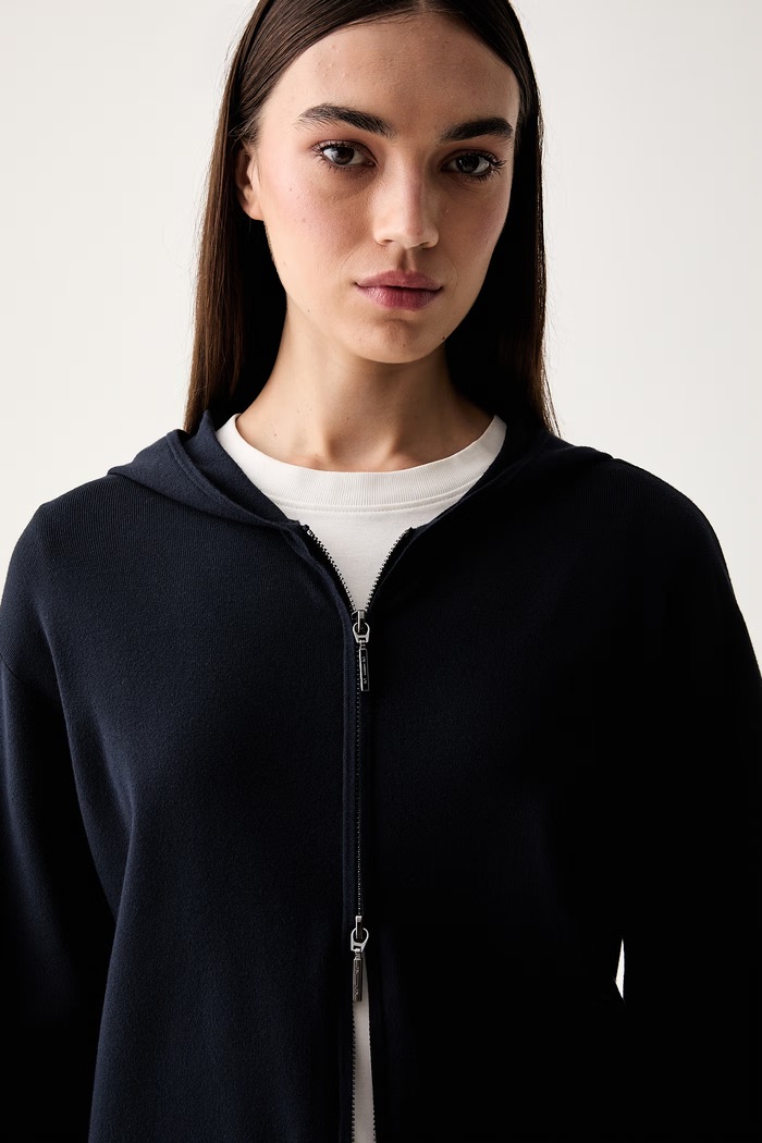 MM by Max Mara sweter rozpinany damski z wiskozą MMLGINNASTA granatowy 2626346047600