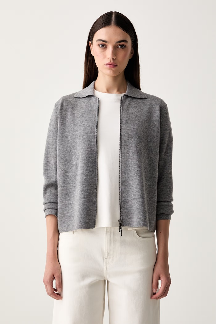 MM by Max Mara kardigan damski wełniany MMLCANDITI szary 2626346037600