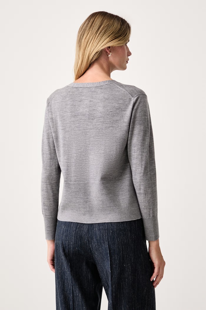 Odzież MM by Max Mara Kardigan damski wełniany MMLCANDITI 2626346037600 szary