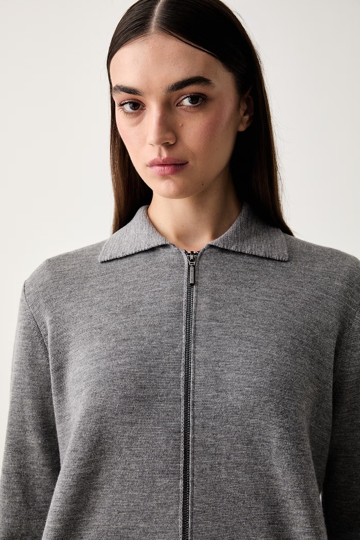 MM by Max Mara kardigan damski wełniany MMLCANDITI szary 2626346037600