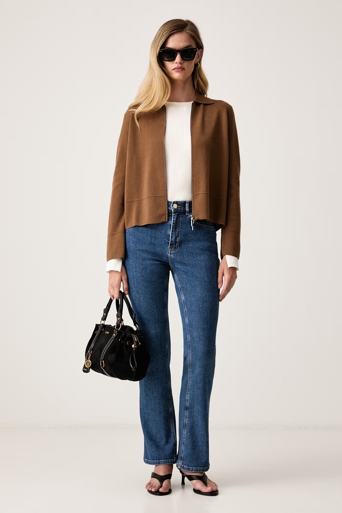 MM by Max Mara πουλόβερ με κουμπιά γυναικείο μάλλινο MMLSNACK 2626346017600 καφέ AW26