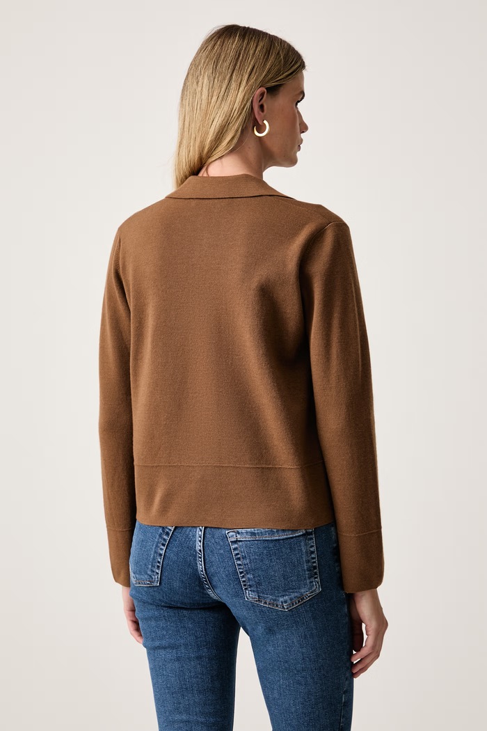 Ρούχα MM by Max Mara πουλόβερ με κουμπιά γυναικείο μάλλινο MMLSNACK 2626346017600 καφέ