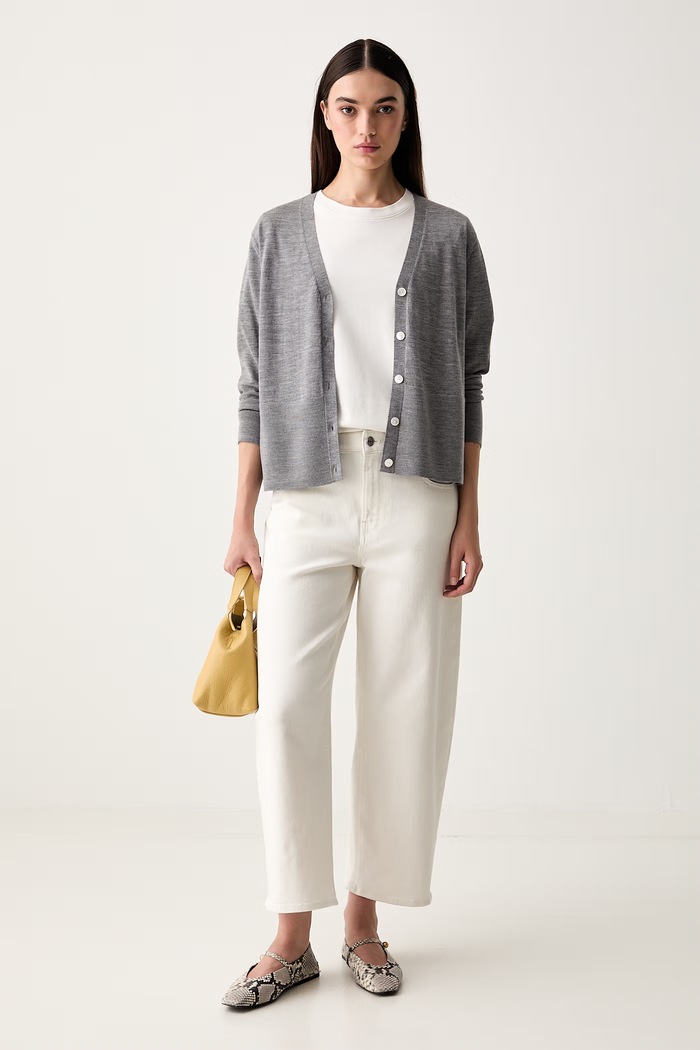 MM by Max Mara sweter rozpinany damski wełniany MMLSNACK 2626346017600 szary AW26