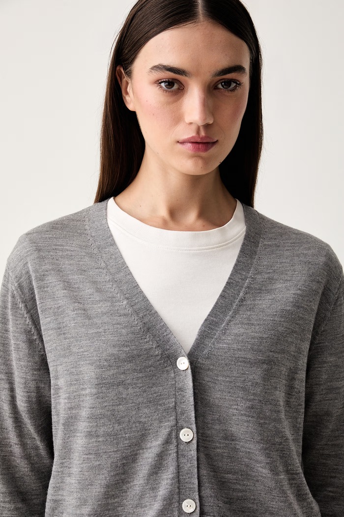 MM by Max Mara sweter rozpinany damski wełniany MMLSNACK szary 2626346017600