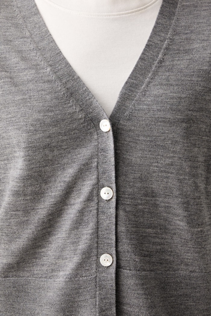 MM by Max Mara sweter rozpinany damski wełniany MMLSNACK 2626346017600 szary