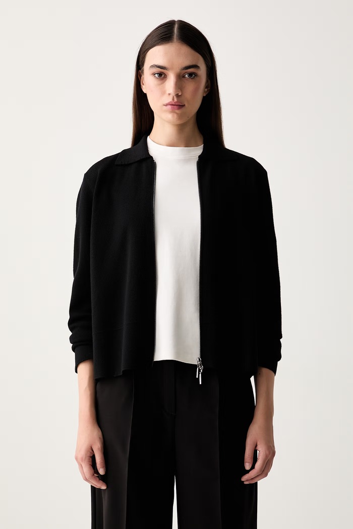 MM by Max Mara sweter rozpinany damski wełniany MMLSNACK czarny 2626346017600