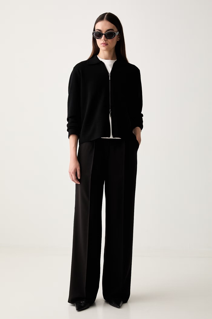 MM by Max Mara sweter rozpinany damski wełniany MMLSNACK 2626346017600 czarny AW26