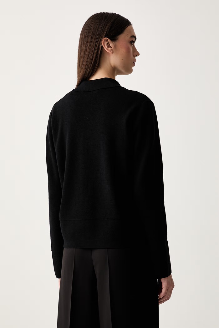 Odzież MM by Max Mara sweter rozpinany damski wełniany MMLSNACK 2626346017600 czarny