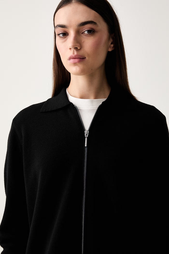 MM by Max Mara sweter rozpinany damski wełniany MMLSNACK czarny 2626346017600