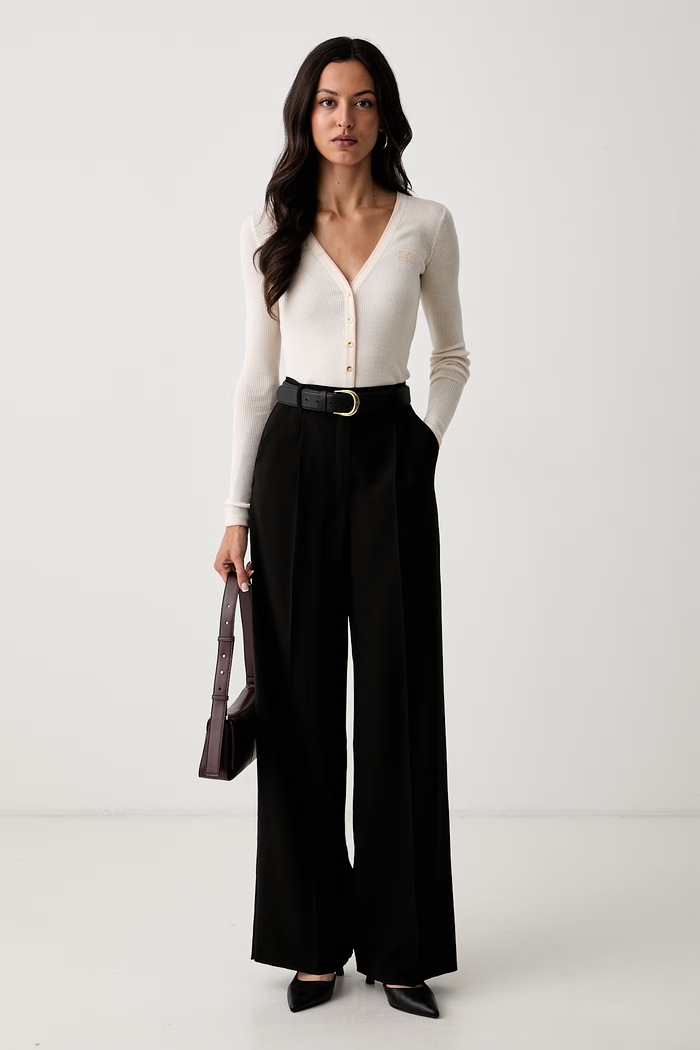 Elisabetta Franchi ζακέτα γυναικεία με μαλλί MK16B66E2 μπεζ AW26