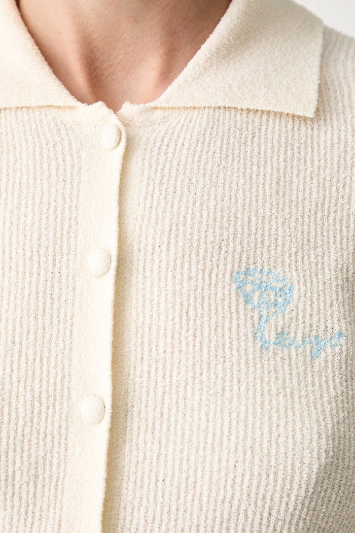 Kenzo kardigan z bawełną damski FG62CA7543EL beżowy