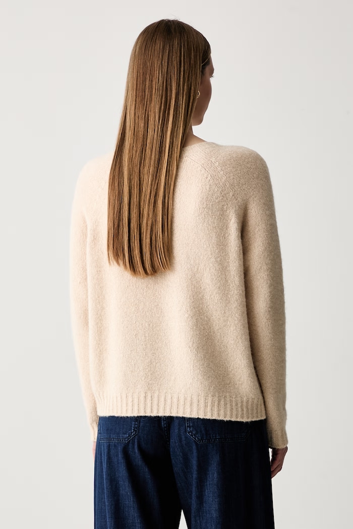 Odzież Weekend Max Mara sweter damski z dodatkiem wełny WKDGHIACCI 2625366211600 beżowy