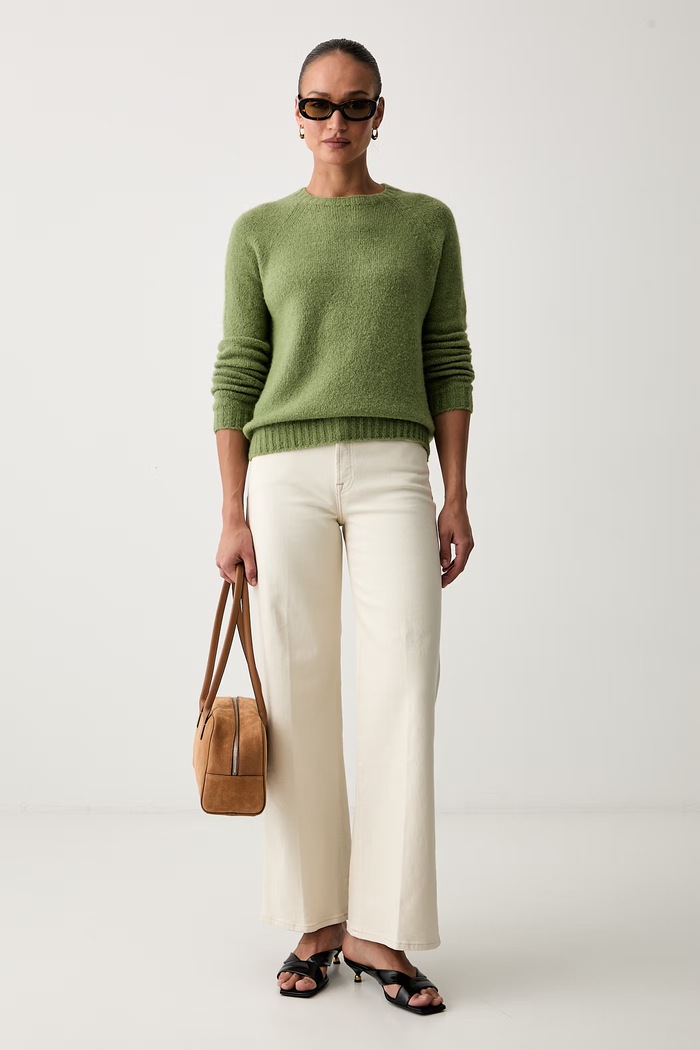 Weekend Max Mara sweter damski z dodatkiem wełny WKDGHIACCI 2625366211600 zielony AW26