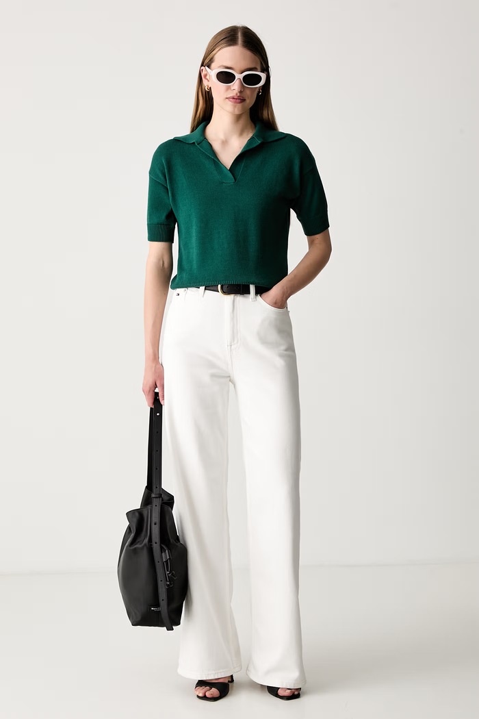Weekend Max Mara polo damskie bawełniane WKDALBERO 2625366151600 zielony AW26