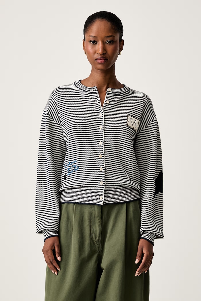 Weekend Max Mara kardigan damski z bawełną WKDTEIERA granatowy 2625346041600