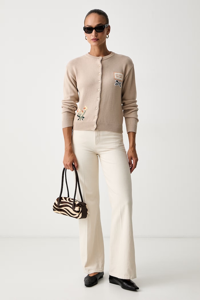 Weekend Max Mara kardigan damski z bawełną WKDTEIERA 2625346041600 beżowy AW26