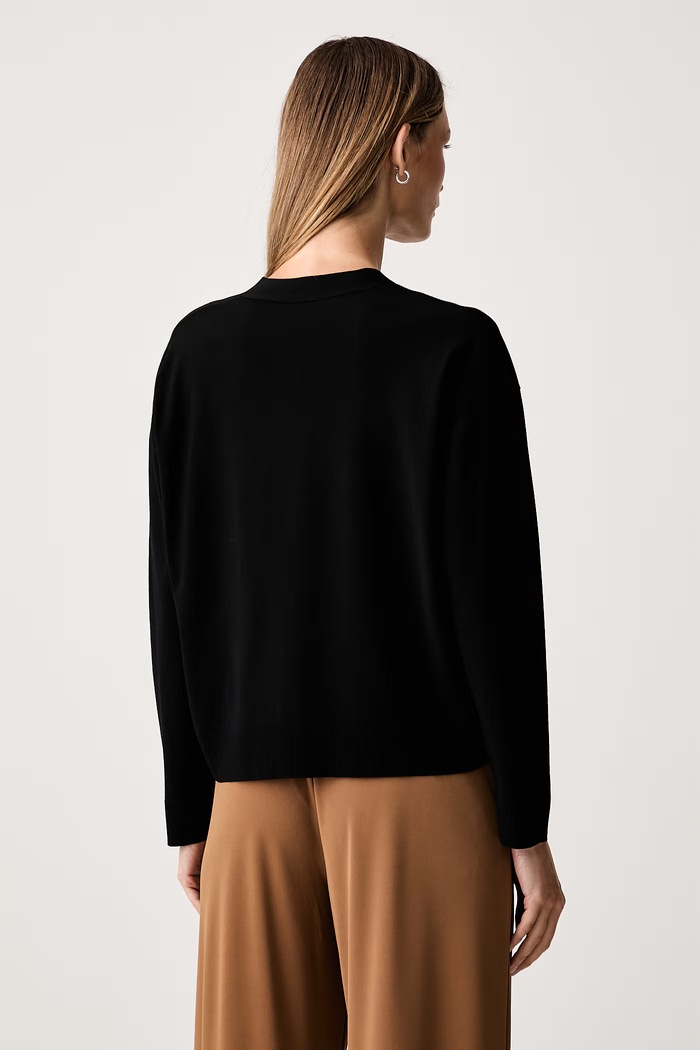 Odzież Weekend Max Mara kardigan damski z wiskozą WKDBOARIO 2625346021600 czarny